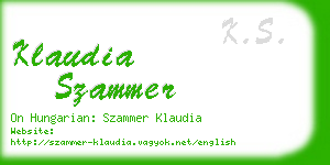 klaudia szammer business card